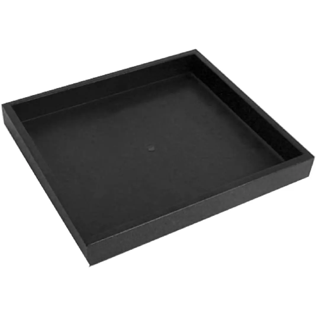 Half Size Stackable  Tray Set, Stackable Plastic  Organizer Tray,  Drawer Organizers, Drawers Inserts, Earring Organizer Trays 8.25" x 7.25" x 1" (Black)