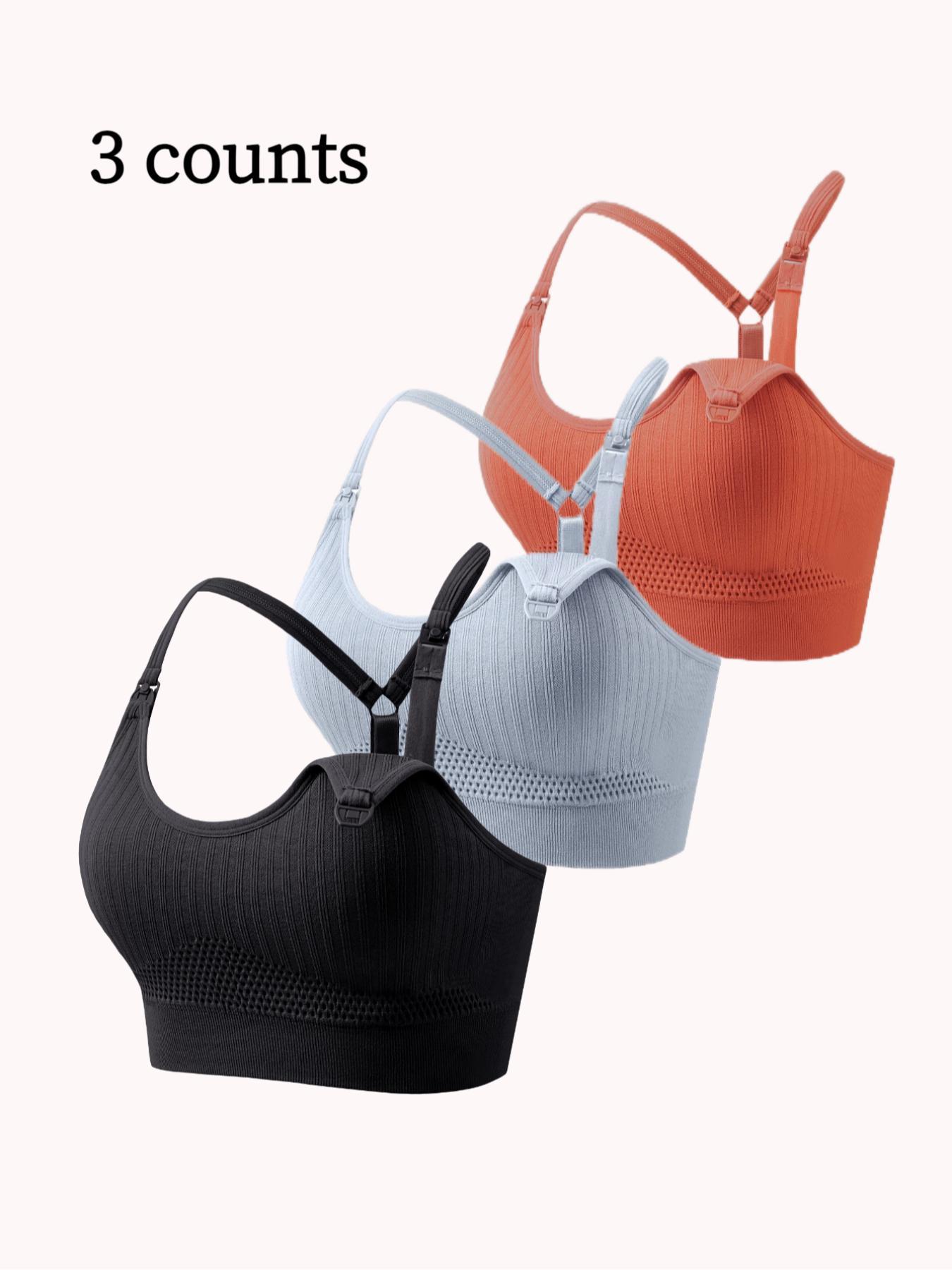 Maternity Solid Color Breathable Removable Chest Pad Wireless Nursing Bra, Soft Supportive Maternity Bra, Maternity Lingerie for All Seasons, Pregnancy Maternity Bra