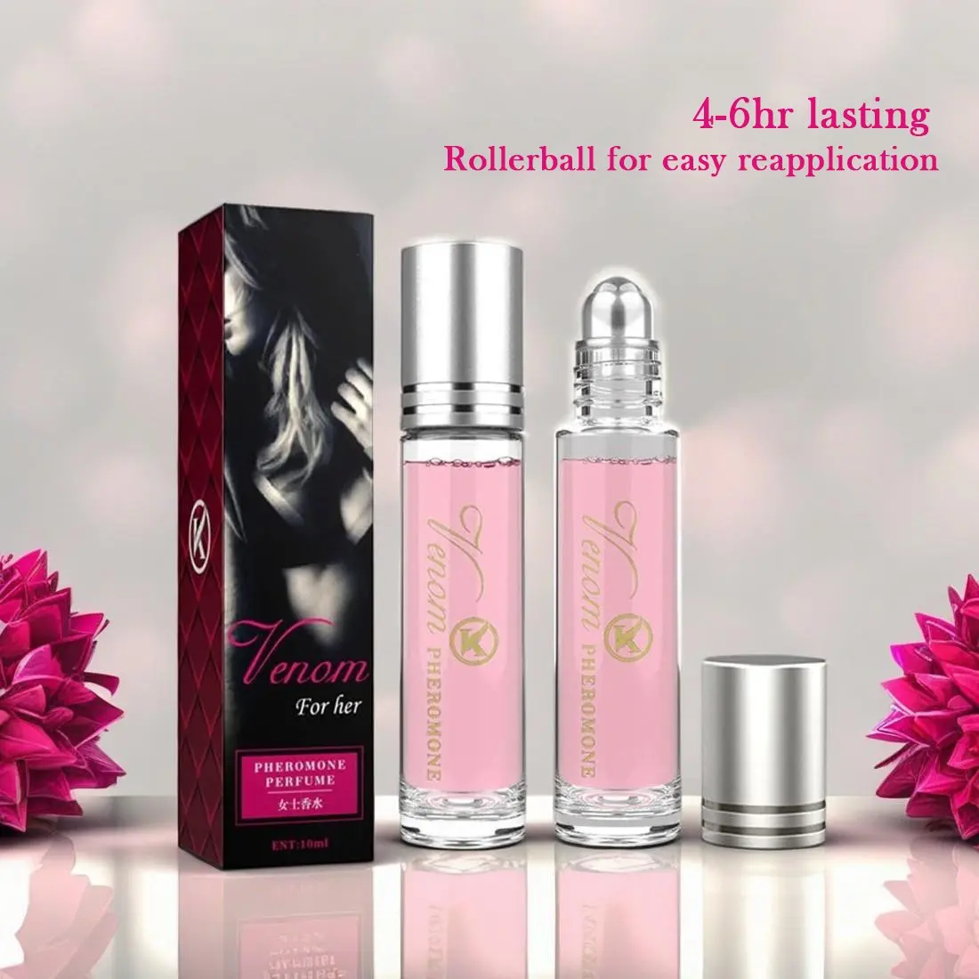 Pheromone Perfume Oil for Women, Venom Rollerball 0.34oz Duo with Floral Fruit Scent, Long‑Lasting Attraction Fragrance for Dates and Everyday Use, Enhances Confidence, Fragrance Perfume Oils, Daily Wear Fragrance