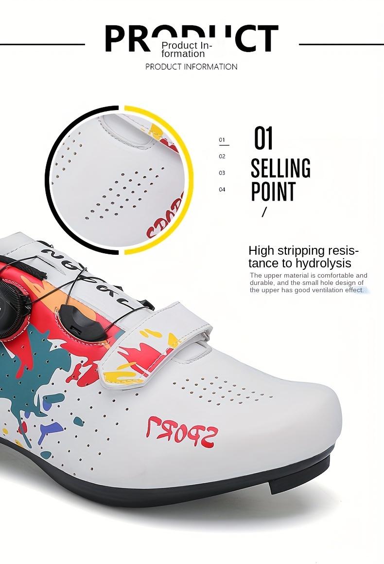 Men's Professional Cycling Sneakers Compatible With SPD Cleat, Breathable Sport Shoes For Road Cycling Ridding Racing Outdoor