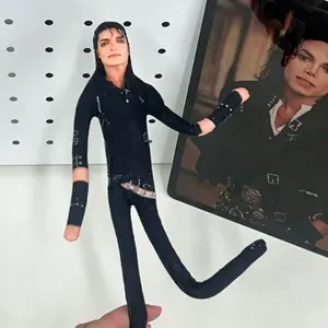 28cm Michael Jackson Jointed Plush Figure Kawaii Soft Toy Home Desk Decoration Collectible Present for Adults