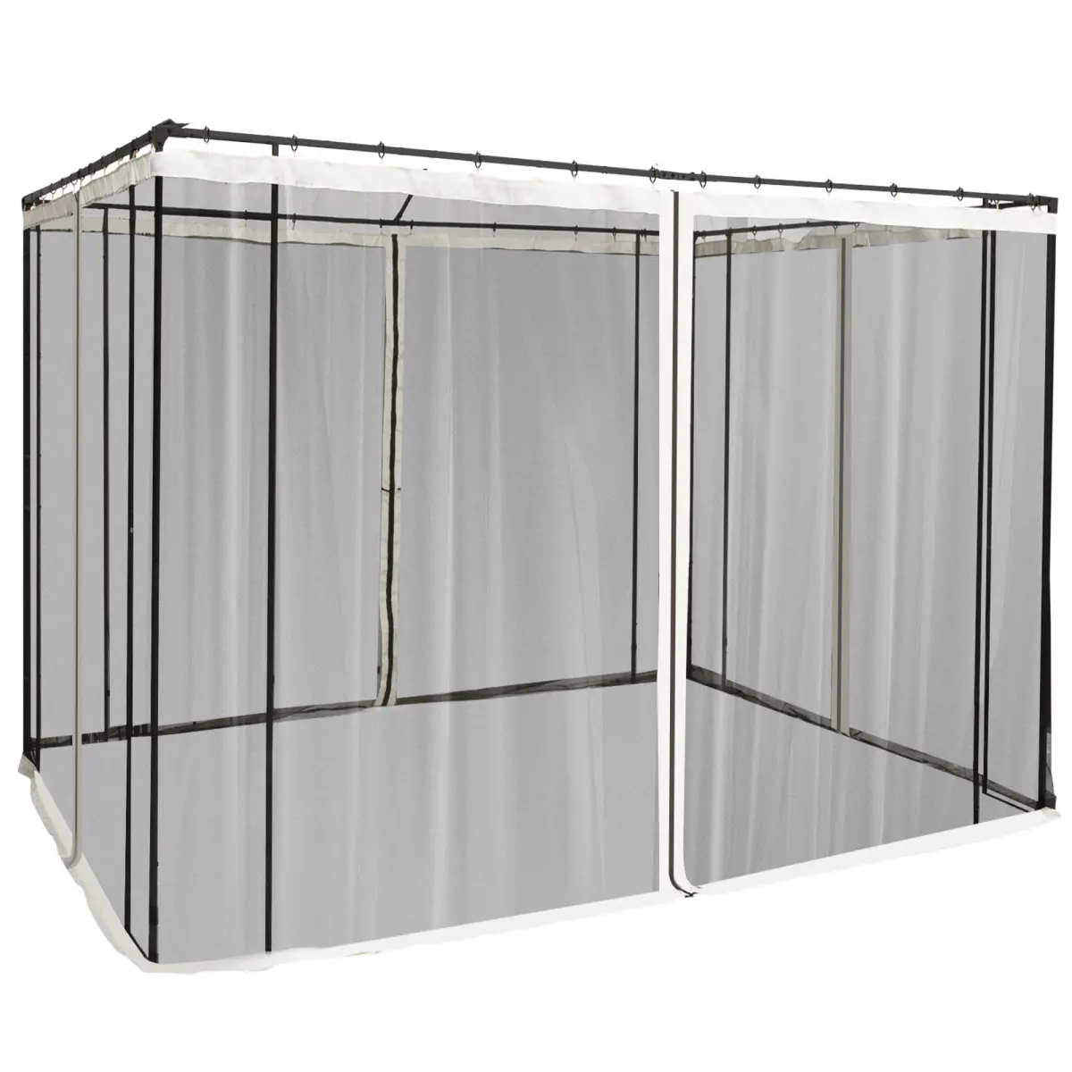 10' x 10' Replacement Mesh Sidewall Netting for Patio Gazebos and Canopy Tents with Zippers (Sidewall Only), Cream