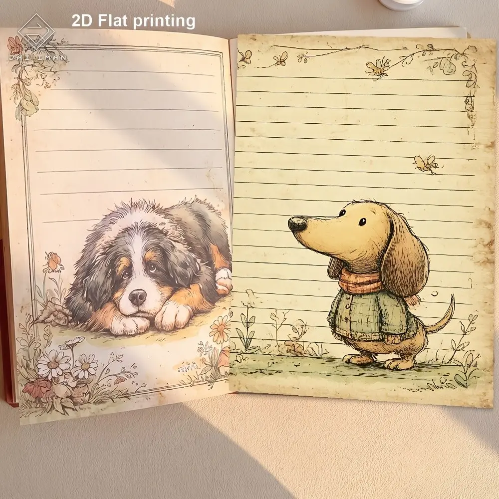 Dog Shape Pet Sketch Notebook, A5 Size, 2D Color Pages, Ideal for Habit Tracking, Scrapbooking, Travel Journal, Art Creation