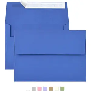 50 Pack 5x7 A7 Envelopes 5.25x7.25 Inches Blue Self Seal Printable Envelopes for Invitations Wedding Baby Shower 5x7 Cards