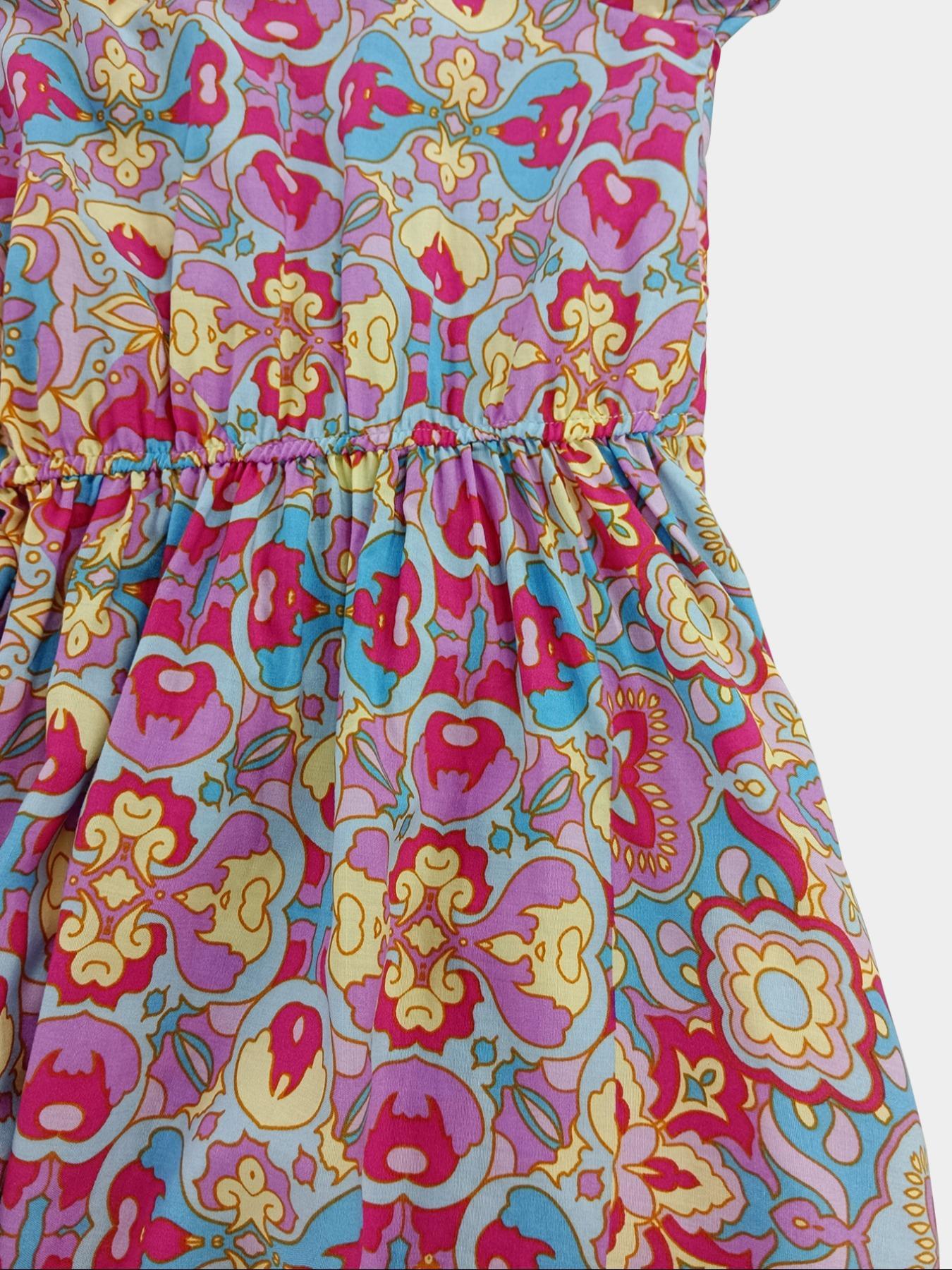 【Plus Size】 Floral Print Short Sleeve Dress, Boho Fashion Casual Dress for Beach Holiday Vacation, Women's Plus Clothing for Summer, Bohemian, Bohemian Casual Wear, Boho Summer Outfit