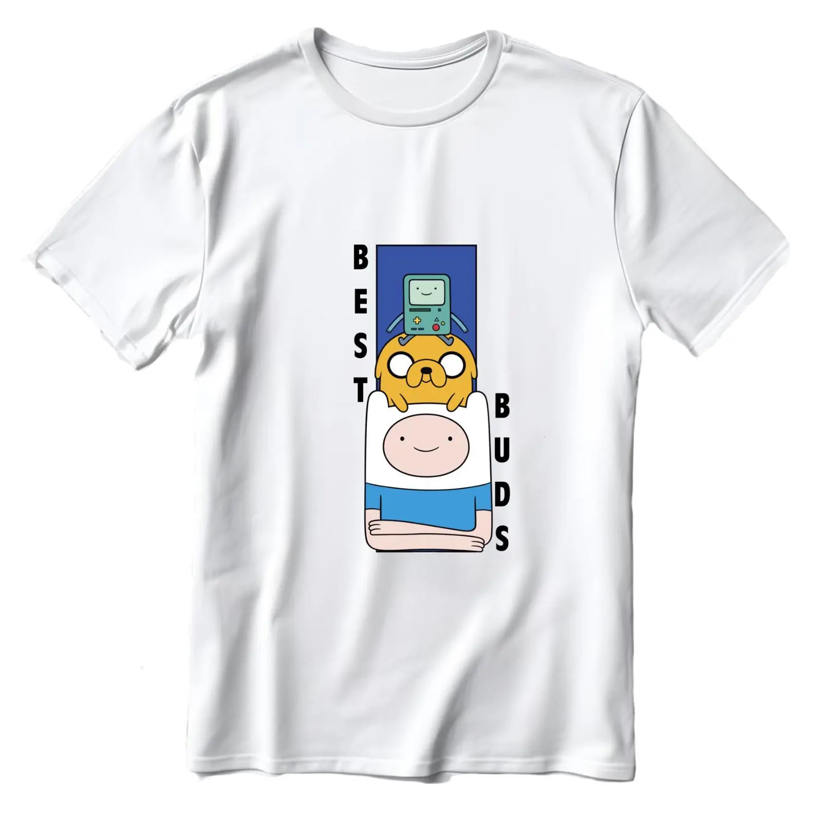 Adventure Time Trio Best Buds Graphic T-Shirt - Short-Sleeve, Round Neck, Casual Clothes for Iconic Character Fans, Trio Graphic, Character Print