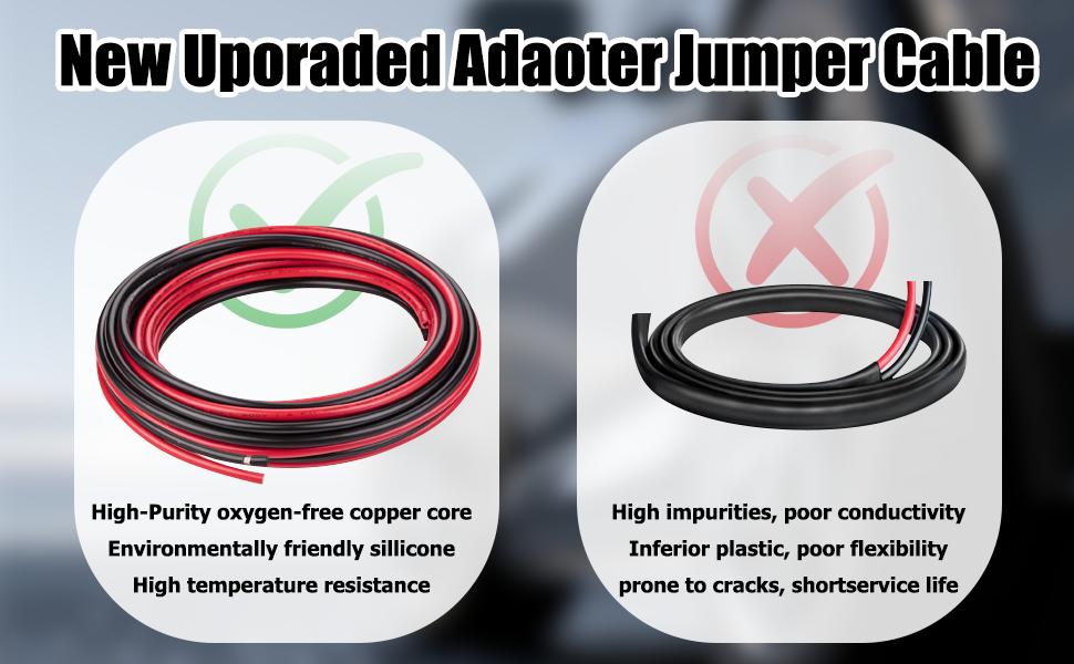 Portable Car Power Starter Jumper Cables forDeWalt 18V/20V DCB Battery Starters - 1, 59 GalGas &1, 32 Gal Diesel Engines, One-Touch Start,Durable Copper Construction, Compatible withSedans & SUVs, No Battery Needed, WithoutBattery