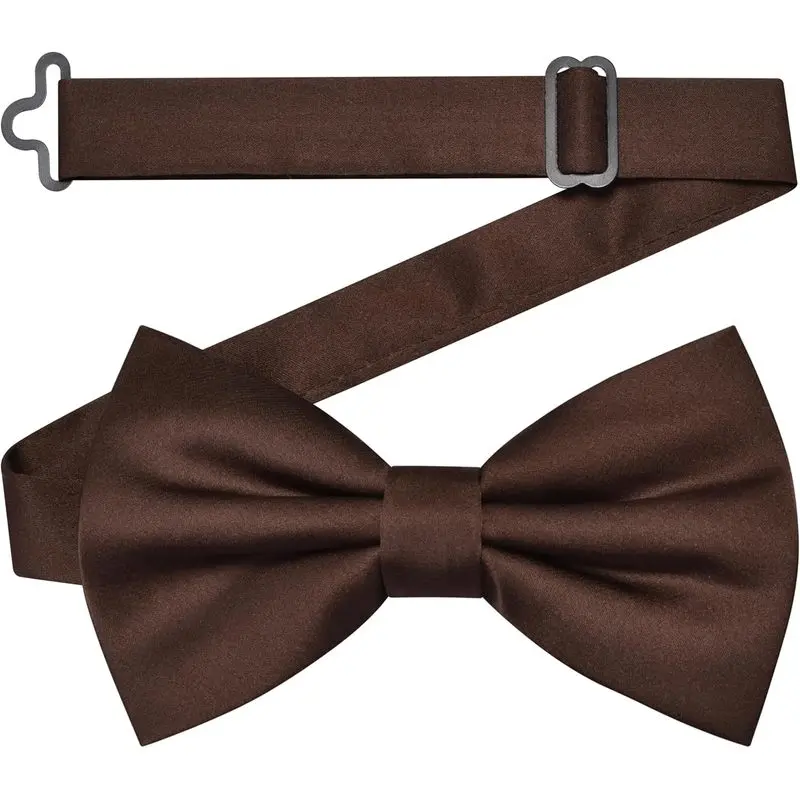 Classic Solid Color Pre-tied Bow Tie, Adjustable Unisex Accessory for Formal Events and Tuxedos