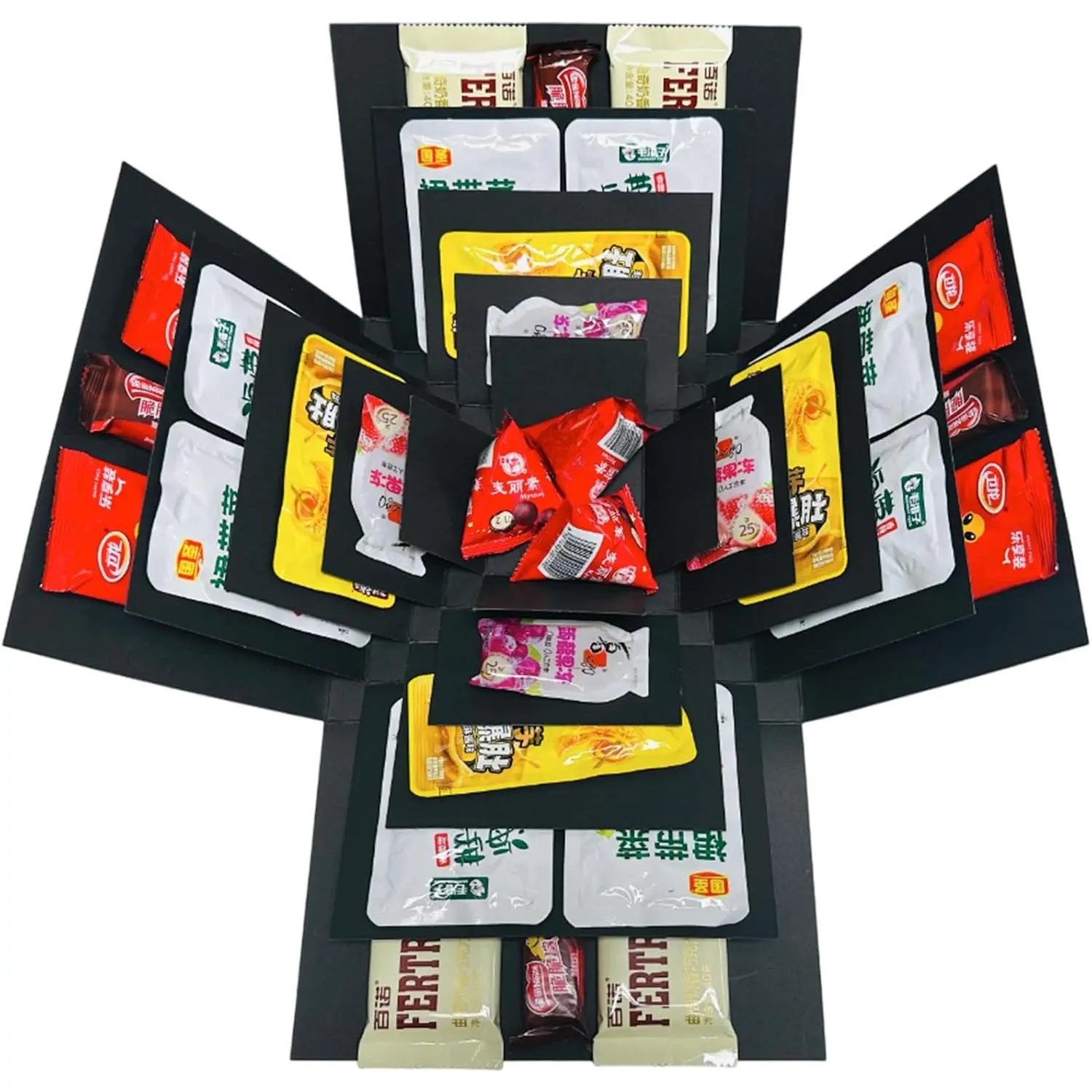 5-Layer Explosion Photo Box | DIY   for Birthdays, Anniversaries & Holidays | Memory  Box (Black)