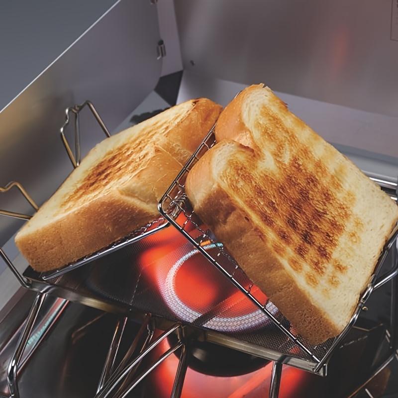1pc Stainless Steel Collapsible Portable Camping Stove Toaster, Easy to Store – Great for Hiking, Picnics, And Outdoor Use
