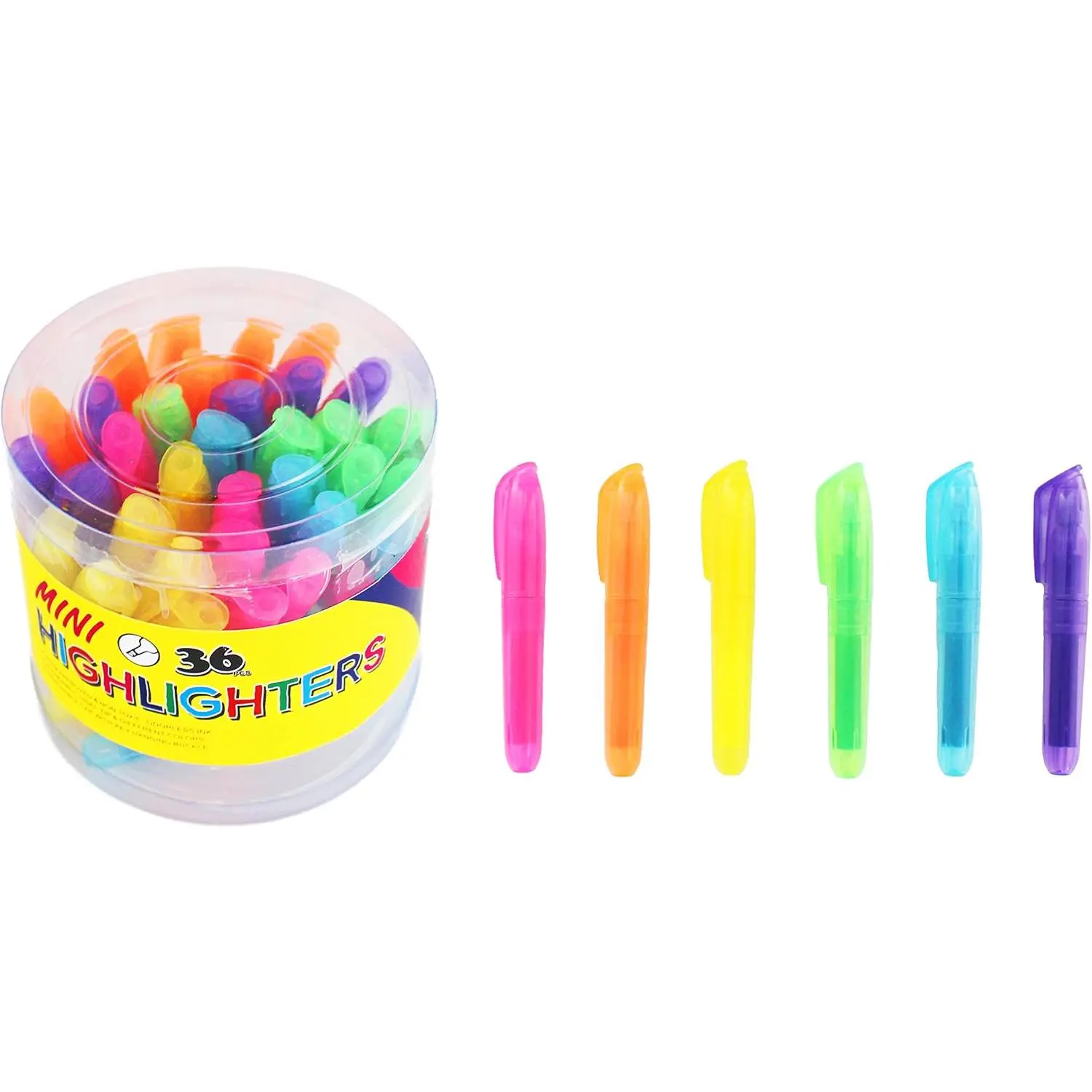 36-Pcs Mini Highlighters Colored Highlighters Chisel Tip, Highlighter Markers,  Colors Highlighter Pens 3.5''