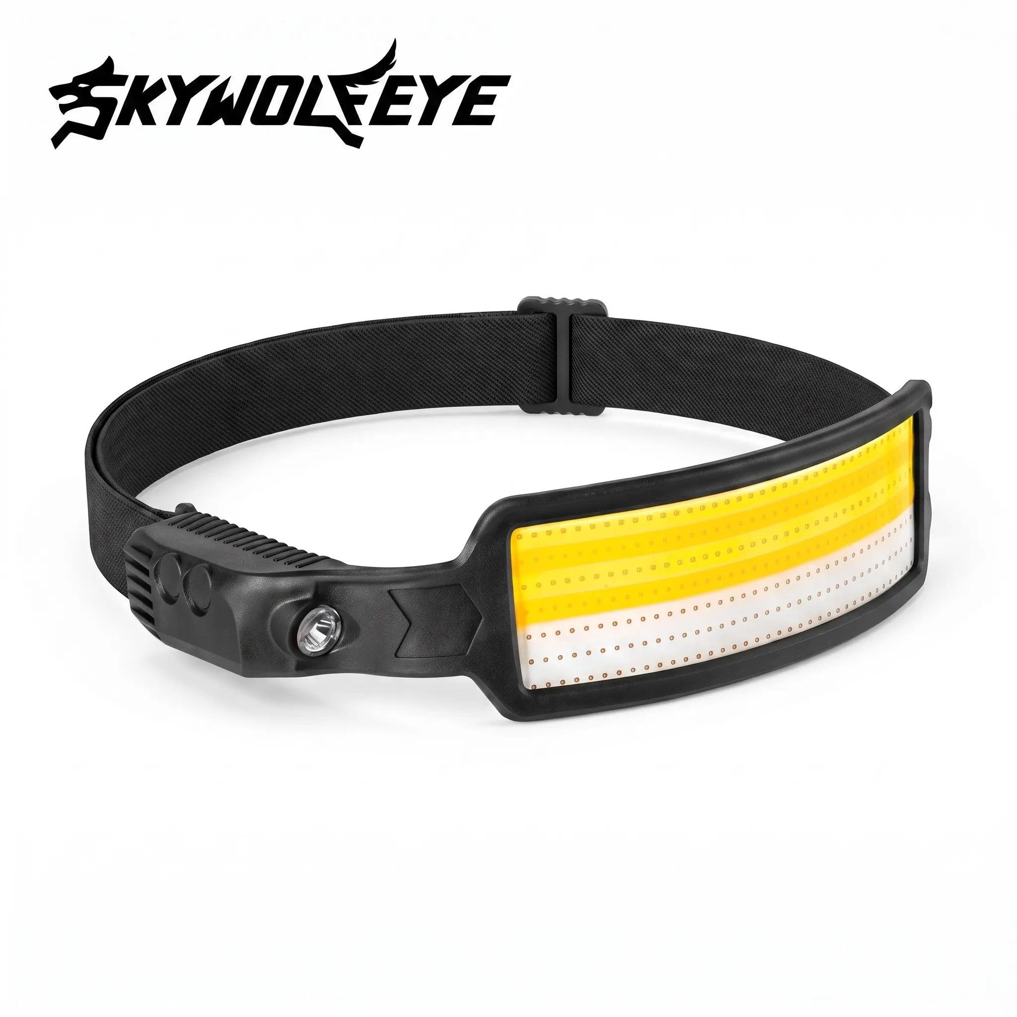 SKYWOLFEYE Tactical Headlamp for Adults, Rechargeable TPU Headband with 15 Multi-Modes Flash Lights & Motion Induction for Outdoor Camping, Led Light, Car Chargers, Charging Cable