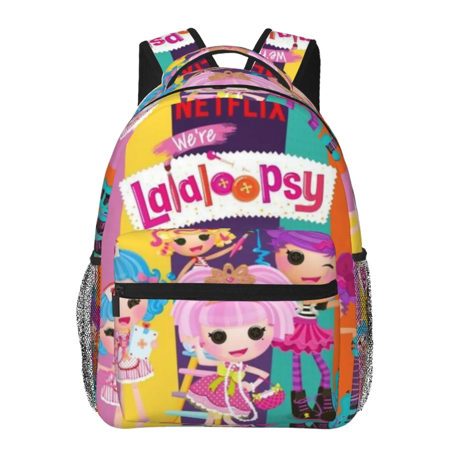 Anime Backpack Lalaloopsy2 School bag Cute Girls Boys Teens Backpacks Kawaii Kids Lightweight backpack with adjustable straps Bookbag with for office travel bag