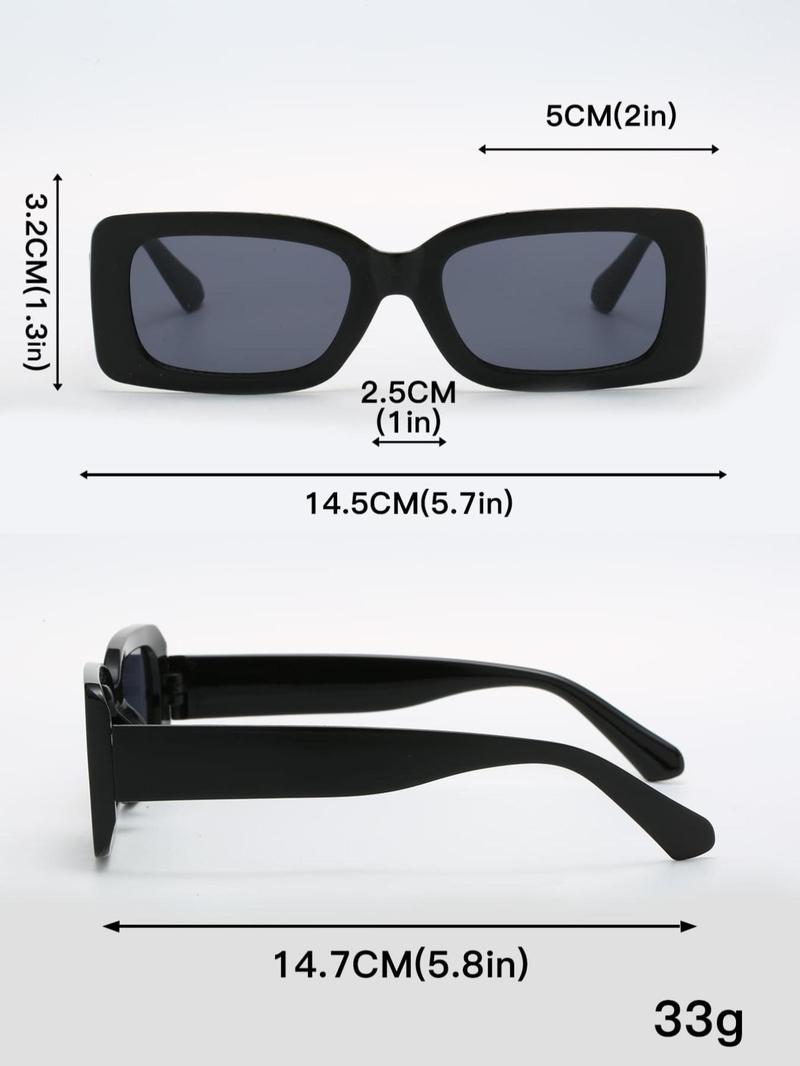 5 Pairs Simple Sunglasses for Everyday Use, All Seasons Cat Eye / Square Frame Fashion Sunglasses, Travel Accessories