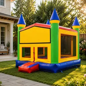 13FT x 13FT Royal Castle Inflatable Bouncy Castle with Blower - PVC Fabric Kids Outdoor Play Equipment, Quickset Inflatable, Safety Mesh Walls, Multi Purpose Design for Backyard Fun
