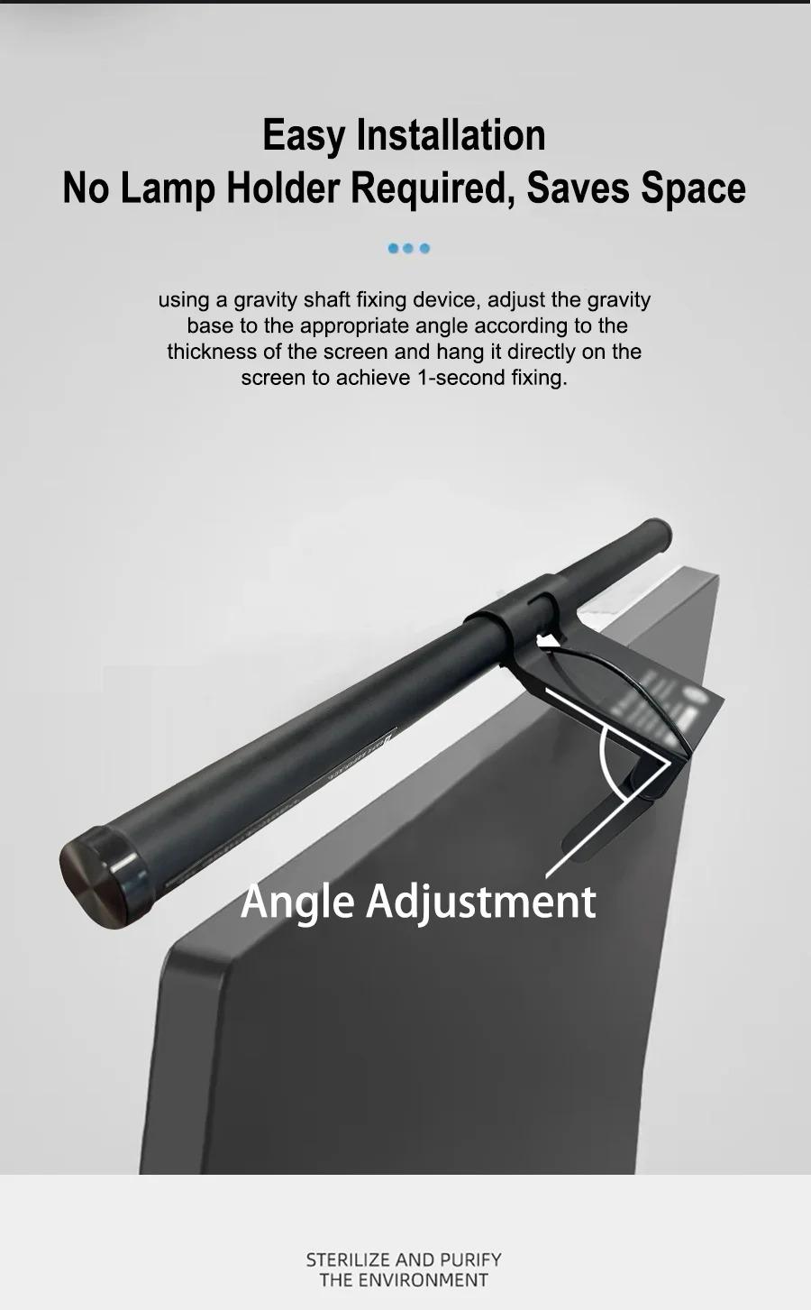 Computer Monitor Light, Screen Monitor Light Bar for Eye Caring, USB Reading LED Task Lamp with Touch Control & Stepless Dimming, 3 Color Modes No Glare Space Saving for Home Office Desk  There are also RGB40cm optional  Rgb Lighting Led Ambient Lighting