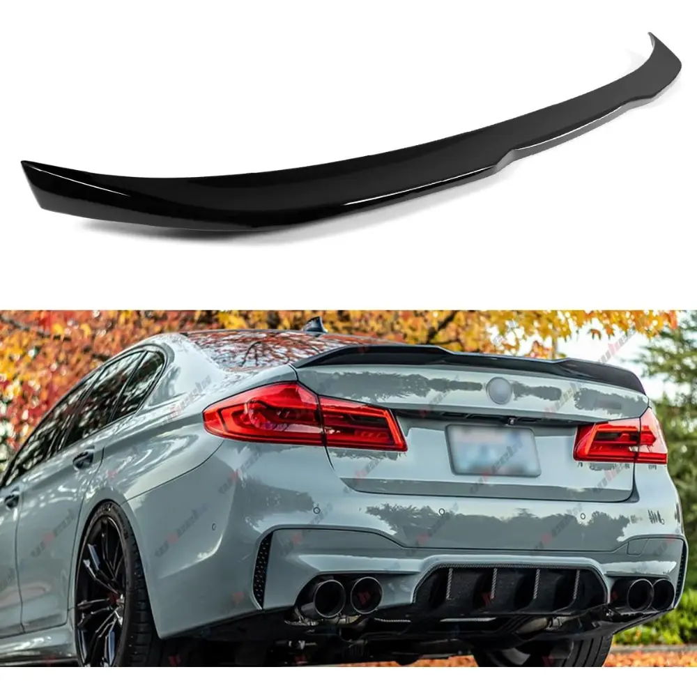 Glossy Black COMP Style Duckbill Trunk Spoiler - High Kick Tail Deck Lid Wing Lip for 2017-2023 BMW G30 G38 5 Series, F90 M5 (Fits 530e, 530i, 535i, 540i, 540d, 550i)