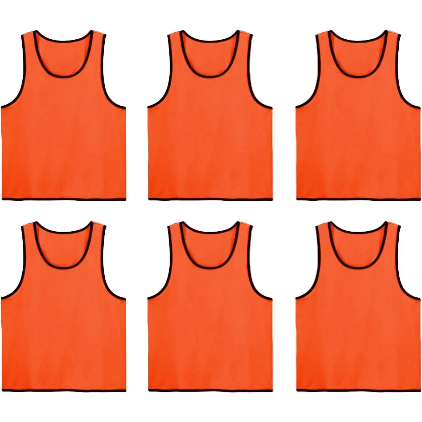 Pinnies Scrimmage Vests Set of 6 - Team Practice Mesh Jerseys for Soccer Basketball  for  Youth Adults