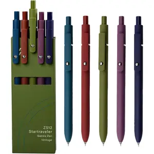 YOXMJDB Gel Pens, 5 Pcs 0.5mm Fine Point Smooth Writing Pens Cute Pens, High-End Series Black Ink Pens for Journaling Note Taking, School Office Supplies for Women Men (5 Pcs Vintage)