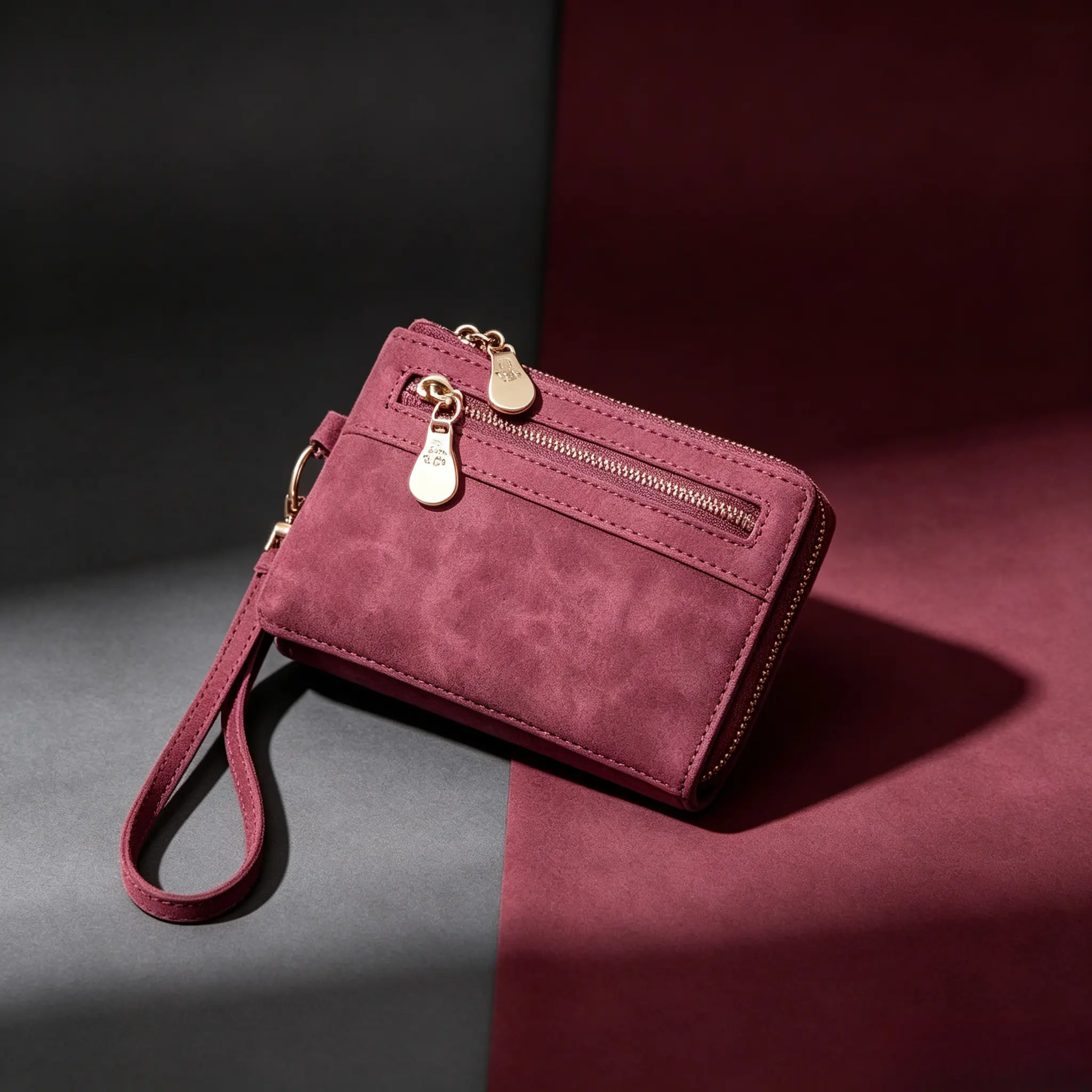 Women’s Vintage Mini Wallet, Elegant Slim Card Holder With Wrist Strap, Zipper Coin Pocket, Id Window And Snap Closure, For Camping, Hiking And Daily Carry As Credit Card Purse