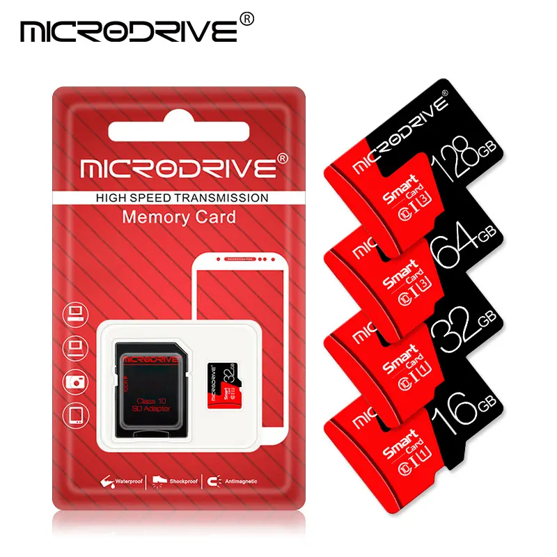 High Speed Micro SD TF Memory Card 4/8/16/32/64/128/256GB U1 Class10 Waterproof Storage Card for Dashcam Drone Camera Phone Security Camera Game Console