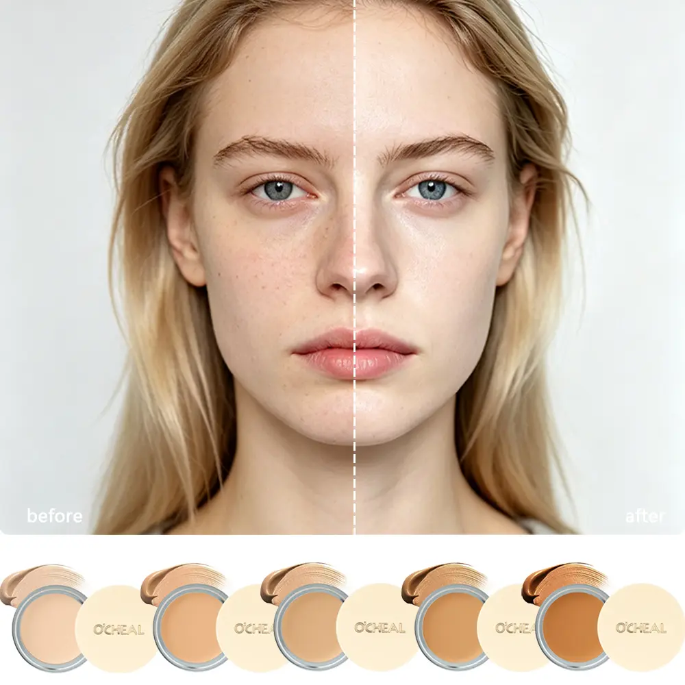 Cream Concealer Foundation, Full Coverage Hydrating Concealer Cream, Long Lasting Lightweight Makeup Base, Cover Dark Circles, Acne Marks, Blemishes, 6 Shades for Fair Medium Deep Skin Tones