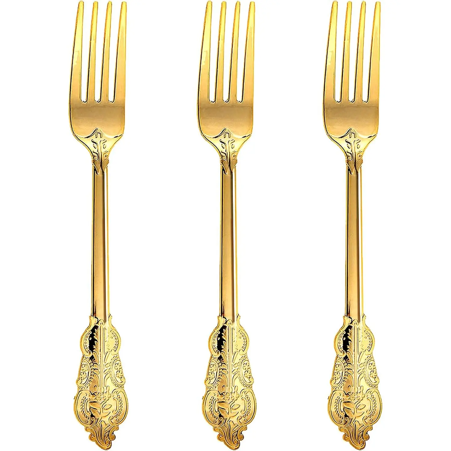 100 count  Plastic Forks,  Disposable Plastic Silverware | Fancy 7.48 inch Utensils/Cutlery, Heavy Duty, , for Parties, Weddings and Events
