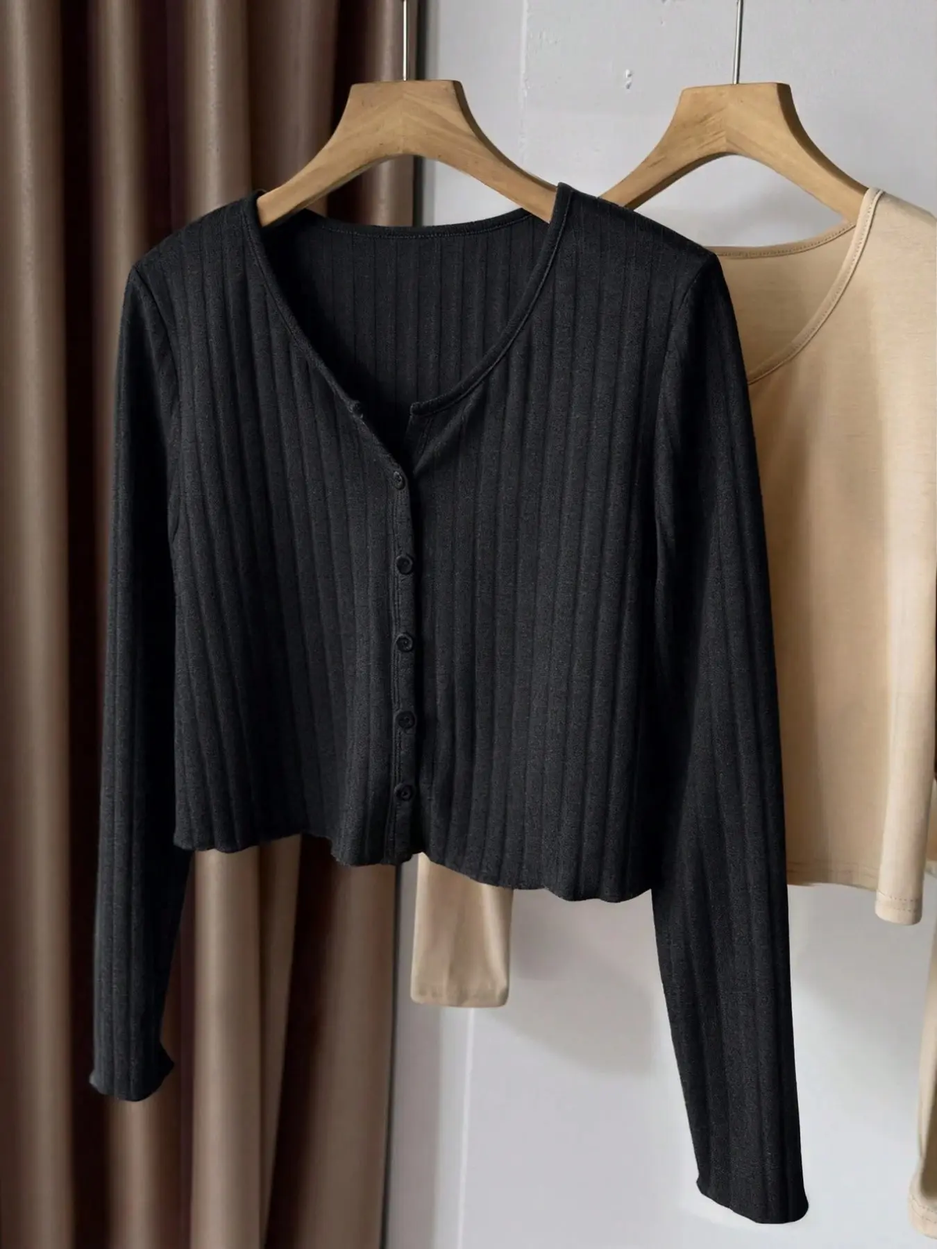 Women's Plus Size Solid Long Sleeve Lightweight Knit Cardigan, French Casual Style, Perfect for Spring Summer Fall