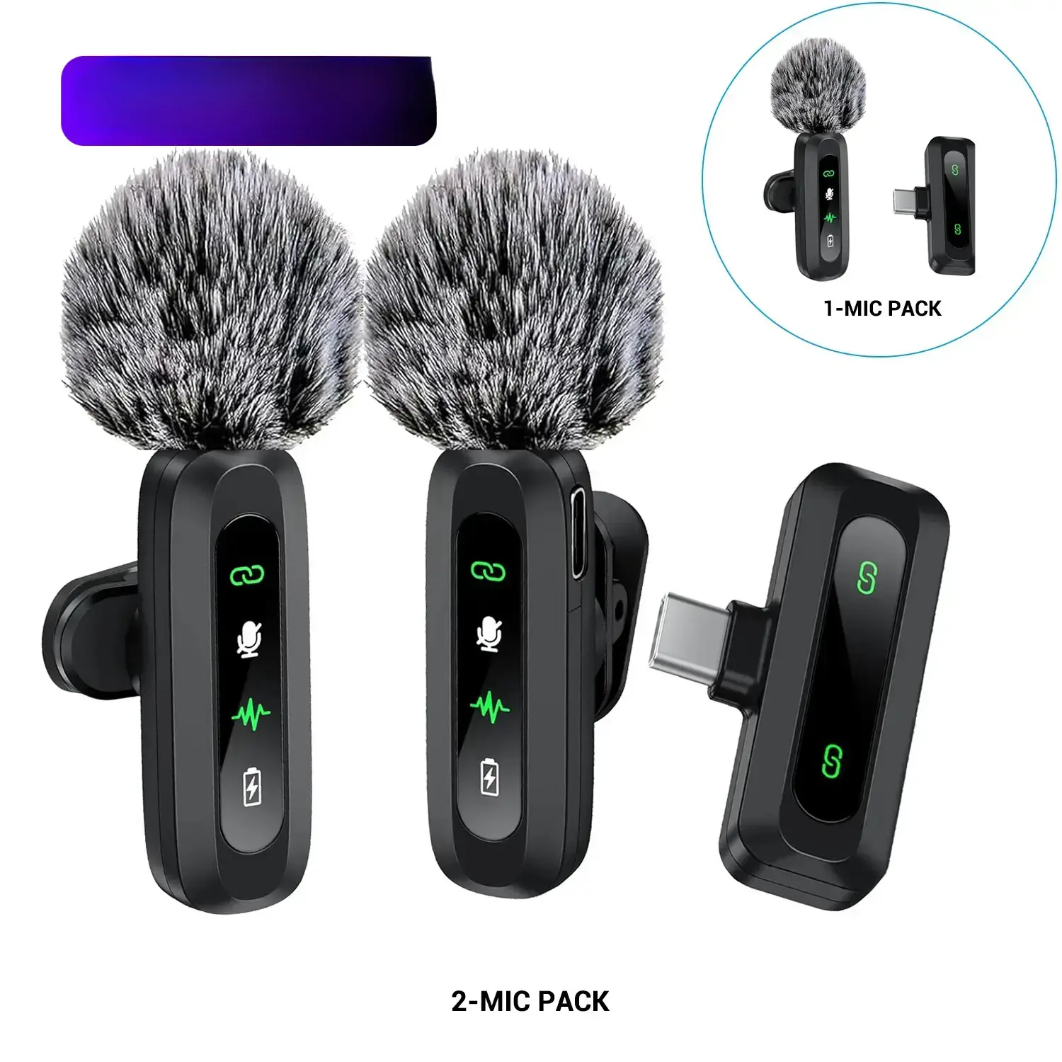 Wireless Microphone, Professional Lapel Mic for iPhone and Android, Wireless Microphone for Video Recording, Teaching, Interviews and Podcasts, Portable Rechargeable Mic#GLOBAL PICKS