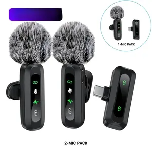 Wireless Microphone, Professional Lapel Mic for iPhone and Android, Wireless Microphone for Video Recording, Teaching, Interviews and Podcasts, Portable Rechargeable Mic#GLOBAL PICKS