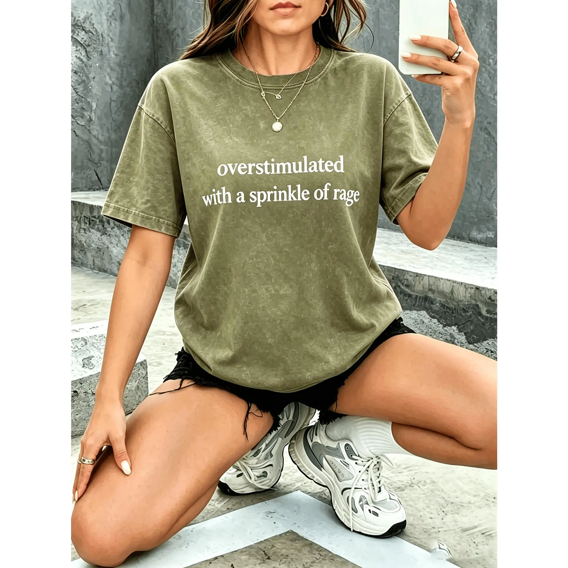 Washed, I'm Angry Printed T-Shirt, High-Quality Batik Retro Fashion Brand T-Shirt, Women's T-Shirt, Women's Summer Wear Summer T-Shirt, Holiday Gift, Perfect Gift Unisex Vintage Graphic Gooner Eat Sleep Goon Repeat Grunge Album Lever Action Rifle