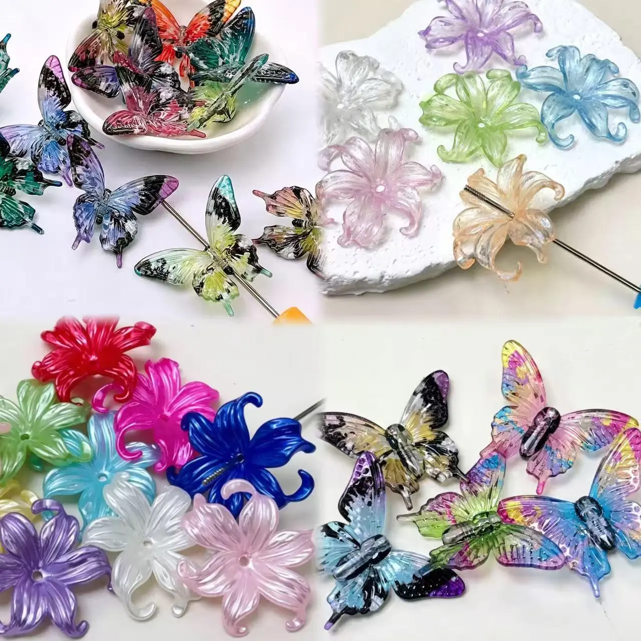 [Live2]P5 Mix Styles Butterfly and Flower Beads 5pcs per bag