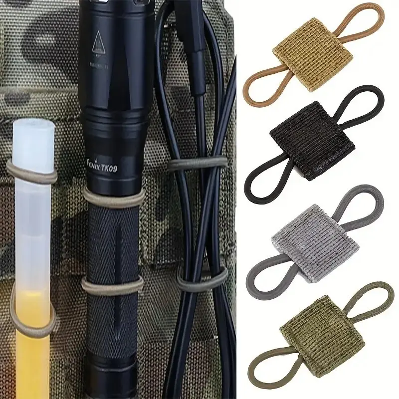 10-Pack Multi-Color Durable Polyester Molle Backpack Clips, Elastic Webbing Locks, Ideal for Securing Tactical Gear