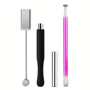 Nail Art Tile Set - Double-headed Cat-Eye Liquid Nail Polish Sticks and 3D Hand Nail Tools