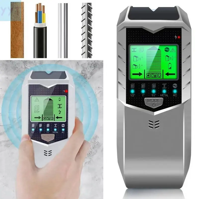 YYT1 5-in-1 Scanner and Stud Finder with LCD Display, Locates Screws, Metal & Wooden Studs, Professional Measuring Tool Home Decor & Projects, Detector