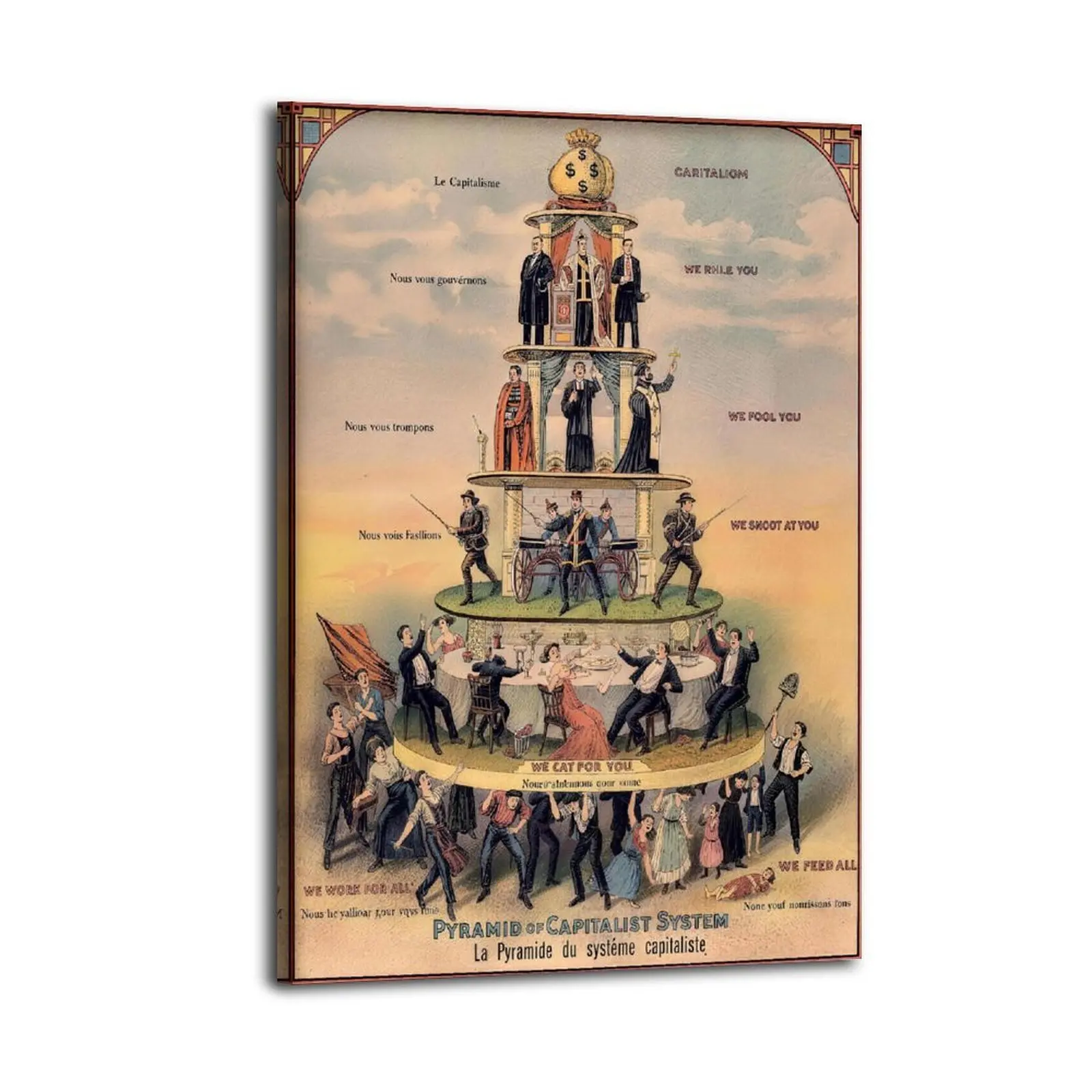 Master Vintage Capitalism Canvas Prints | Bedroom Art | Bathroom Art | Trendy Wall Art | Funky Wall Art