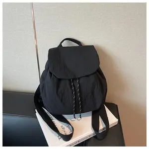 New Trendy Minimalist All-Match Nylon Backpack for Women, Casual Lightweight Daypack, Water-Resistant Durable Fabric with Roomy Multi-Pocket Interior Fits, Adjustable Padded Straps, Ideal for Campus Commute, Shopping, Errands and Weekend Trips