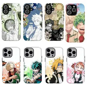 MHA Deku & Bakugo Collage Phone Case, Anime Durable phone case for iPhone 12, 13, 14, 15, 16, 17 Pro Max, Pro, Plus, and 17 Air,the perfect gift for her or him, ideal for parties.