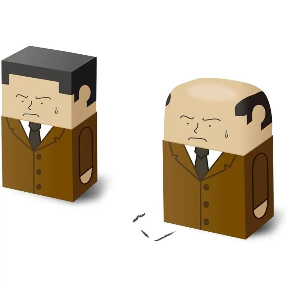 Salaryman Novelty Eraser - Humorous Office Correction Tool with Visual Change from Hairy to Hairless, Mirrors Middle-Aged Men's Pressures, Fun Desk Companion, Erases Mistakes, 2.56x1.77"