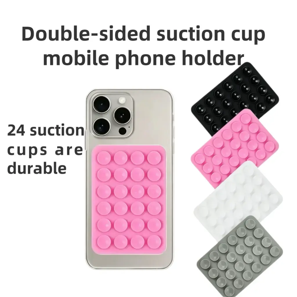 Mobile Phone Accessory 1PC 24-Double-sided Suction Cup Anti-slip Smartphone Holder Mount, Portable Detachable Design, Ideal for Car, Travel Use