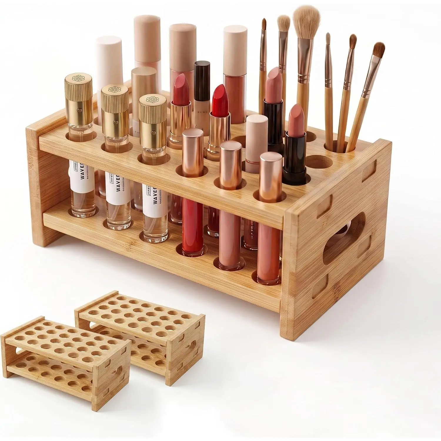 Perfume Holder Compatible with Scentbird Refill Vials Only (Not for Cases), 2-Pack Ultra-Sturdy Roller Ball Organizer Display Stand, Tool-Free 24 Slots for Perfume Oils, Lip Gloss, Lipstic