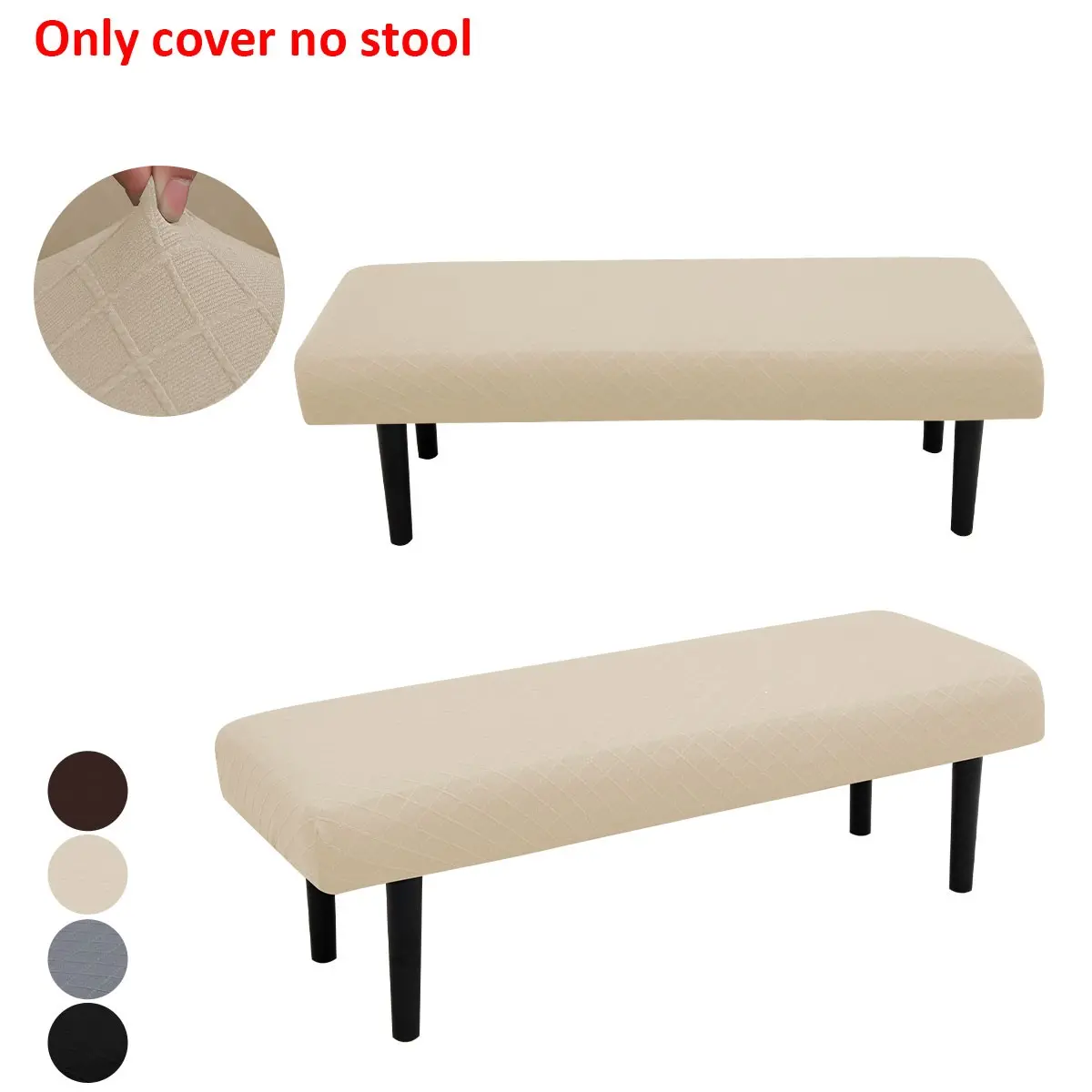 Elastic Bench Cover, Stretchable and Easy to Clean, Jacquard Pattern, Protects Living Room, Bedroom, Office Furniture