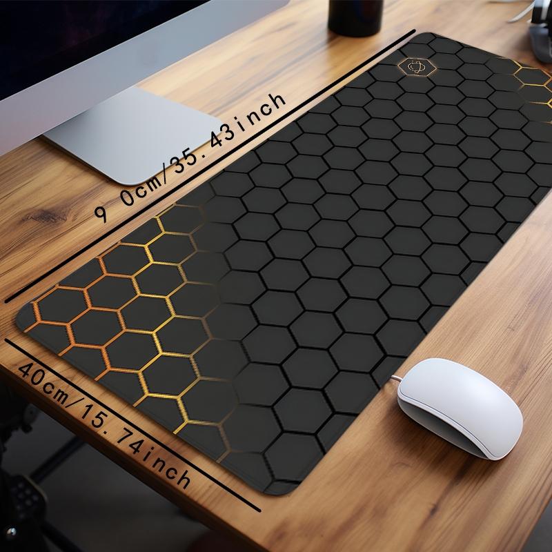 Thickened Honeycomb Pattern Gaming Mouse Pad, Non Slip Mousepad, Non-slip Rubber Base Mouse Pad, Universal Stitched Edges Keyboard Mouse Mat, Desk Pad for Office and Home
