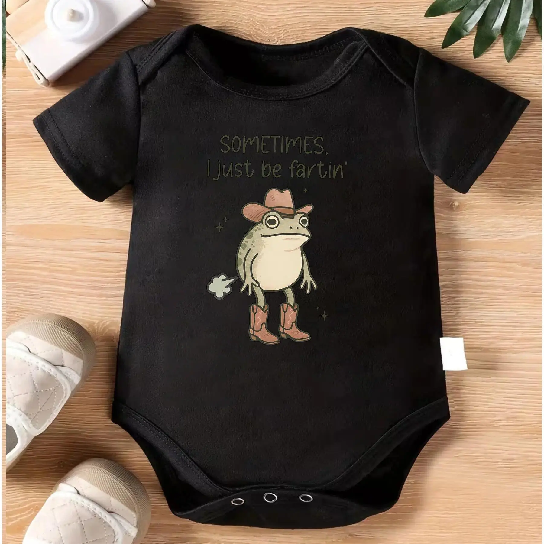 Funny Frog Baby Bodysuit - "Sometimes I Just Be Fartin" Humor Infant Onesie, Soft Cotton Kids' Top, Baby Shower Gift for Newborn Boys/Girls, Parenting Joke Outfit