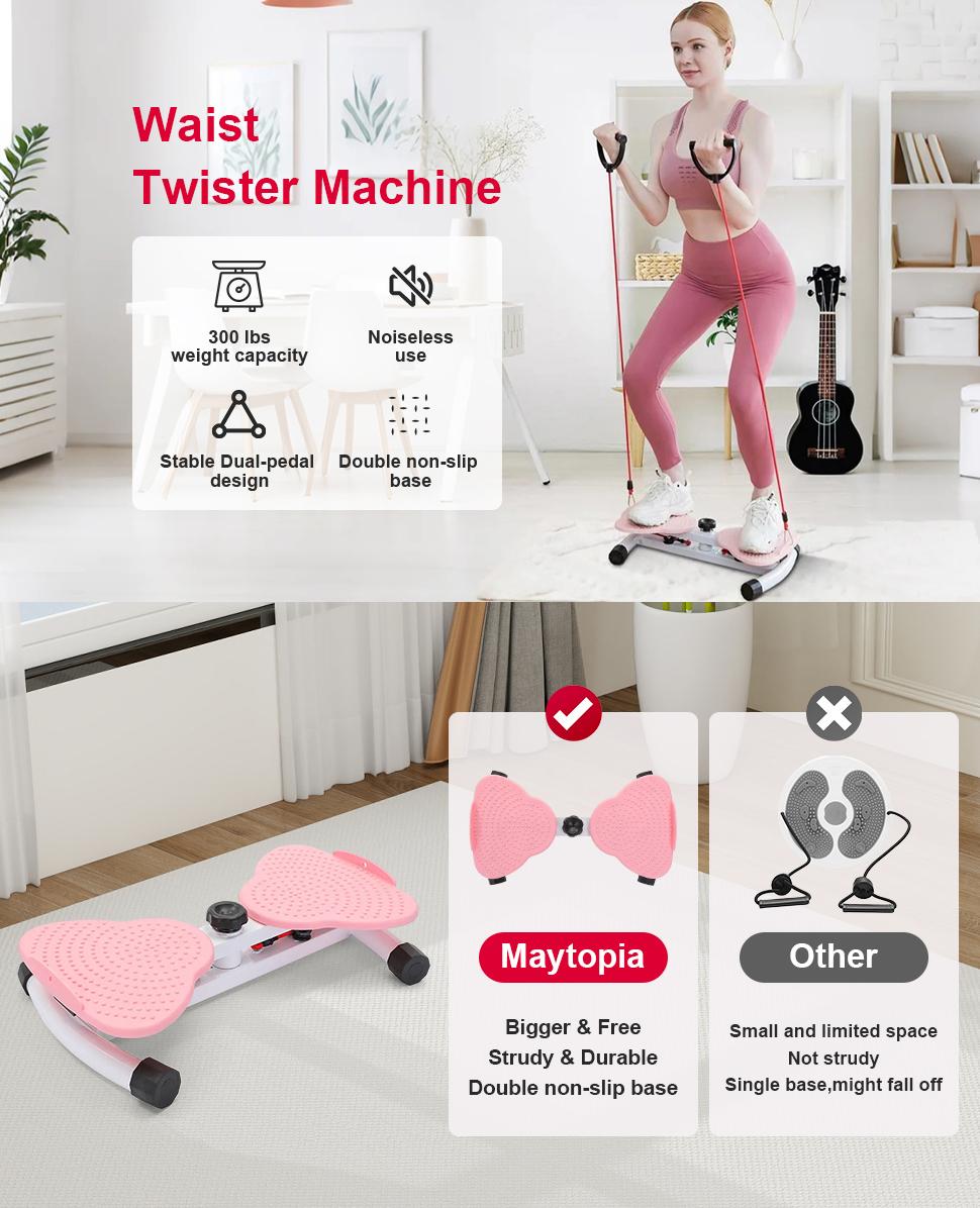Home Gym Workout Equipment for Women Men, Waist Twister Machine Exercise, Ab Twister Board for Slim Waist and Core Ab Exercise, Noiseless Ab Machine with 300 lbs Weight Capacity