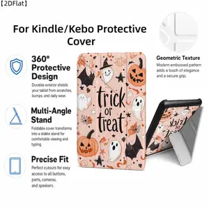 For Kindle/Kobo/Tolino Case, with stand Trick Or Treat Halloween Pattern for New Kindle 11Th 2019, for Kindle 11th Generation Case for Kindle 11Th (2022/2024), 6-Inch, 7-Inch Kindle Paperwhite 12Th Generation 2024 Vision Color (2024) /Vision 6 (2021）/Shin