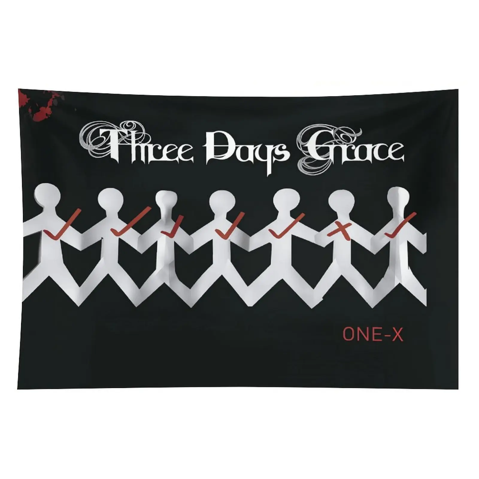 Vintage 3 Days Grace Band Logo Custom Print Tapestry - Wall Hanging Flag Decoration, Room Decor Accessory for Bedroom, Leopard/Anime Themed Home Supplies