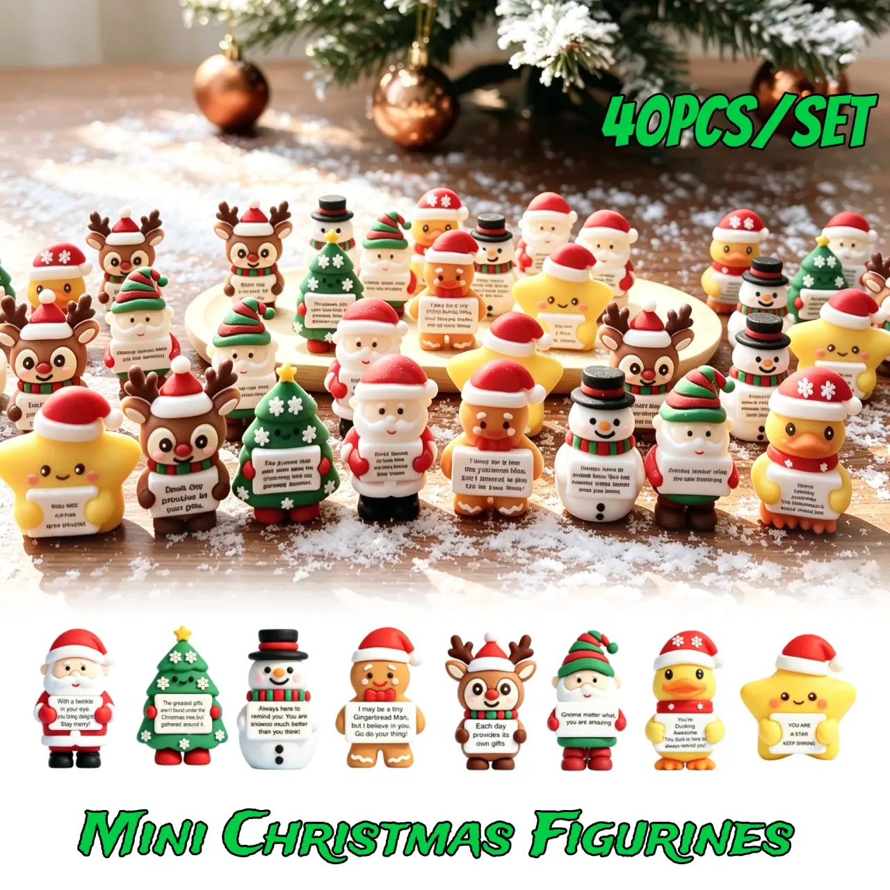 Christmas Resin Miniature Figurines, Collectible Santa Claus, Snowman & Gingerbread Man Set, Unisex Warm‑hearted Christmas Decor for Desktops & Party Gifts, Figurine, Collectible Figure Ornament, Decorative Piece, Statues Figurines, Home Decor Figurine