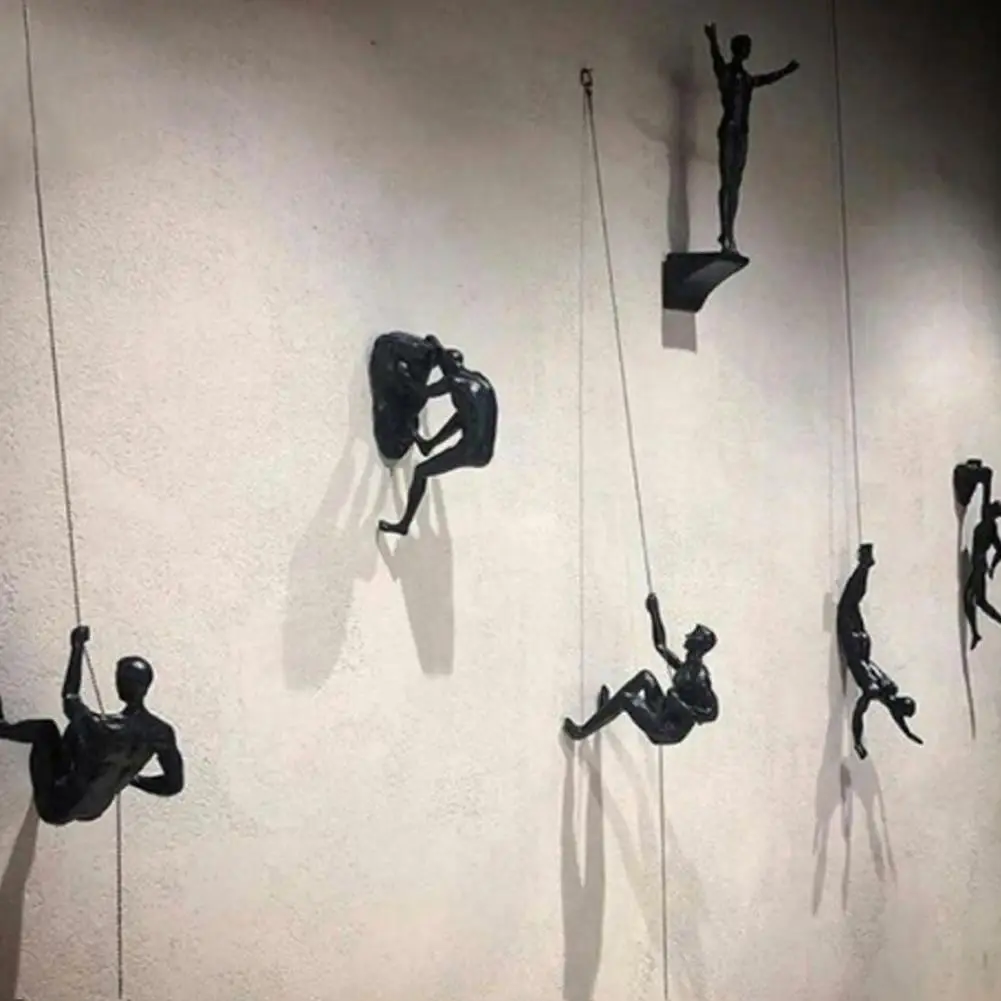 Rock Climbing Athlete Resin Sculpture - Miniature Modern Person Decoration, Home Figure Statue, Sports Wall Hanging Ornament for Toys & Hobbies Classic Novelty Toys