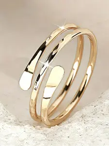 1 piece women's spiral coil ring - electroplated spiral coil, combining elegance and simplicity with a punk style, suitable for daily wear, parties, and commuting, versatile for any occasion, the plated design can be worn as an accessory all year round